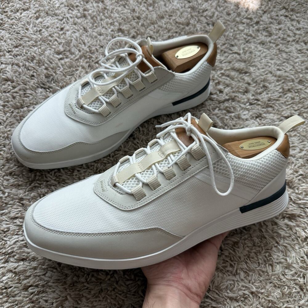 Wolf & Shepherd Victory Crossover Trainer White Italian Leather Sneakers Size 12